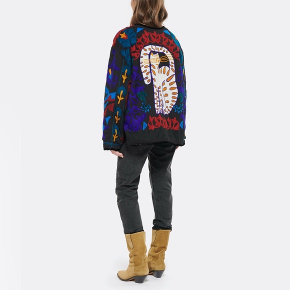 Forte Forte Embroidered Jaguar de Lua Wool Muslin Jacket Size Medium NWT Multi - Picture 5 of 10